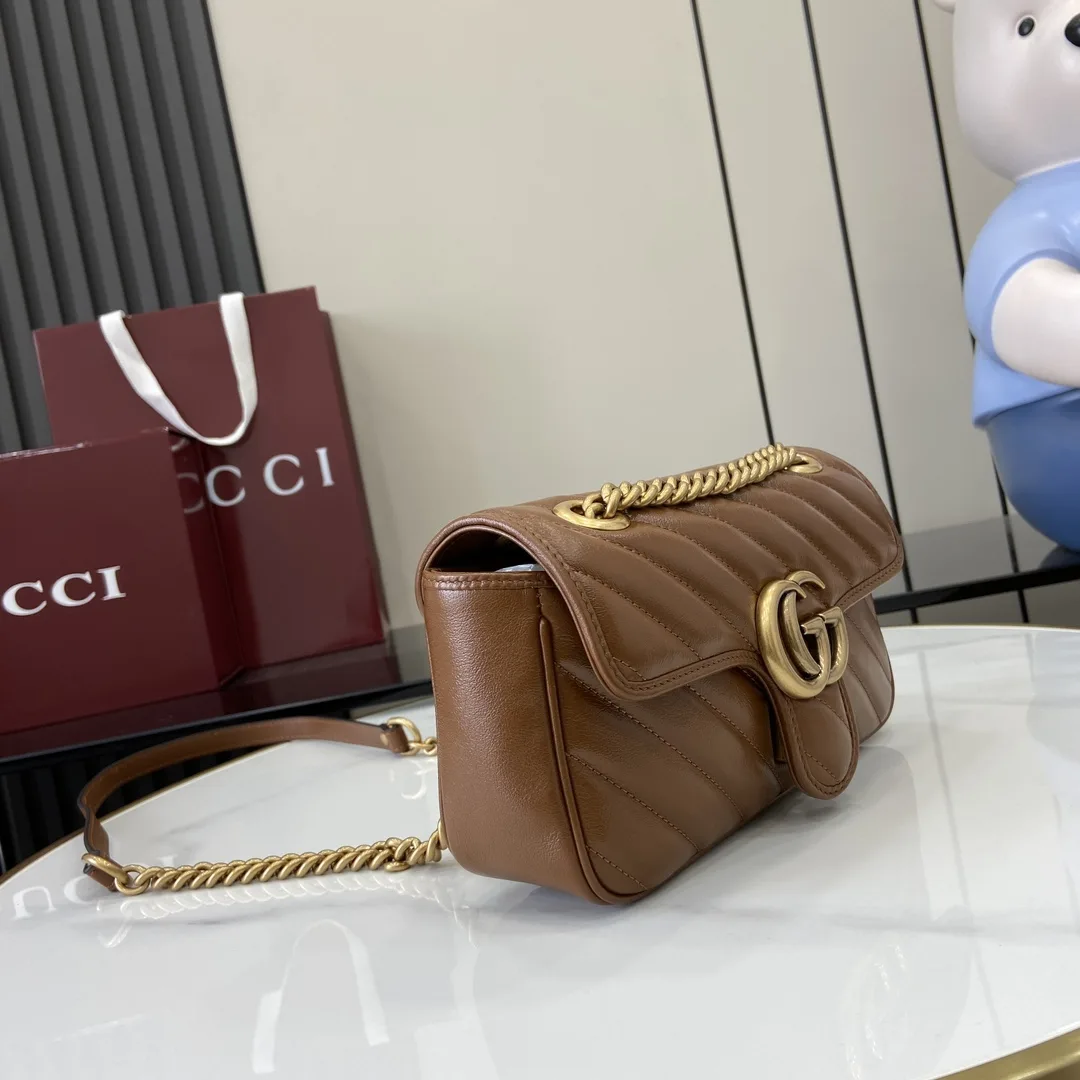 Gucci Brown Marmont GG Supreme Canvas Crossbody Bag product photo from LabelPicks