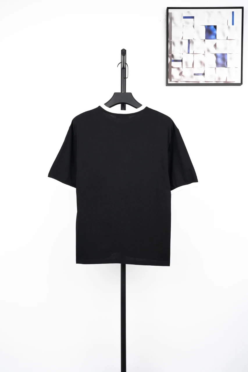 Miu Miu Black Contrast Collar Embroidered Logo Patch T-Shirt product photo from LabelPicks
