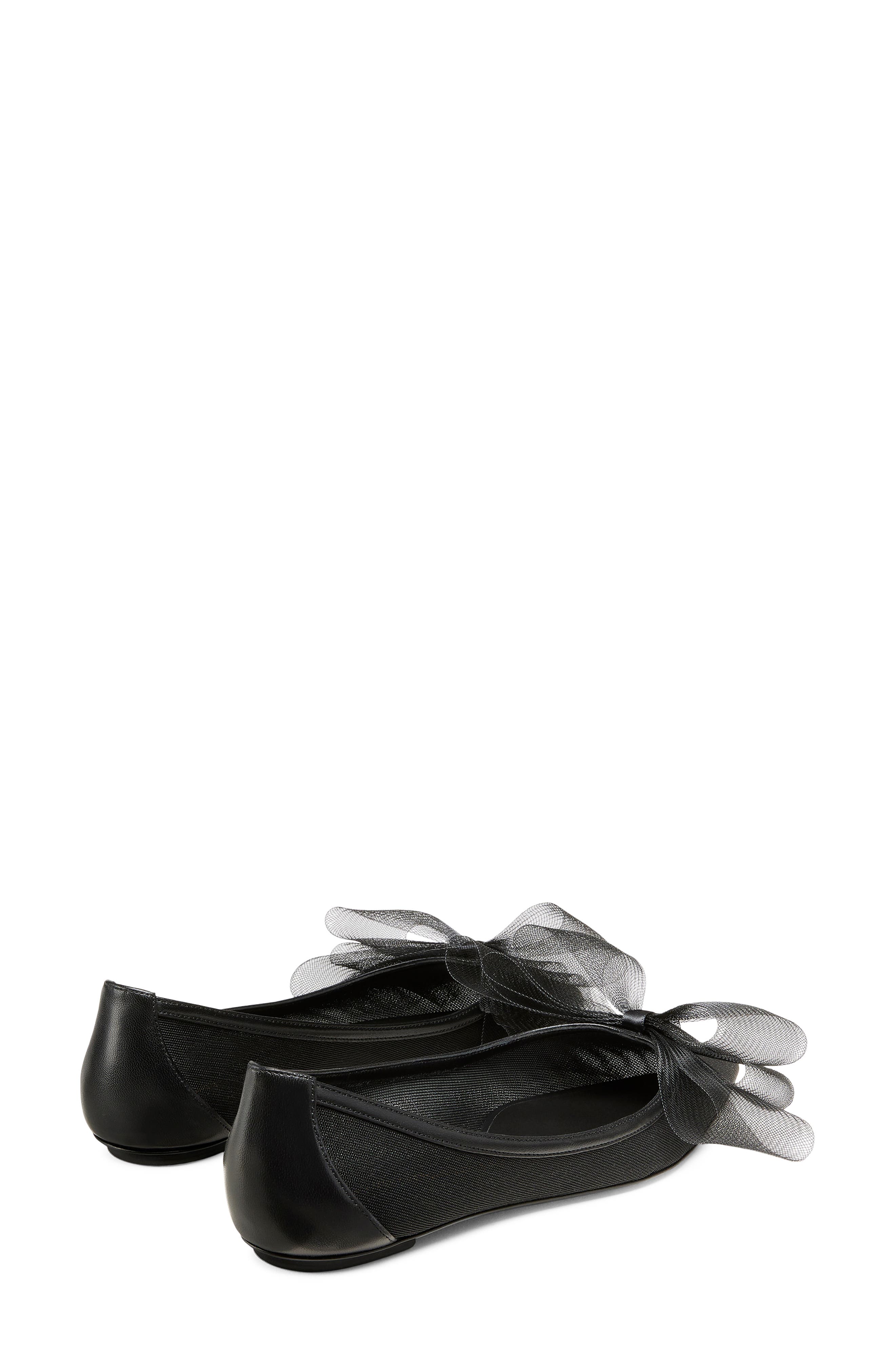 Stuart Weitzman Blushing Bow Pointed Toe Flat