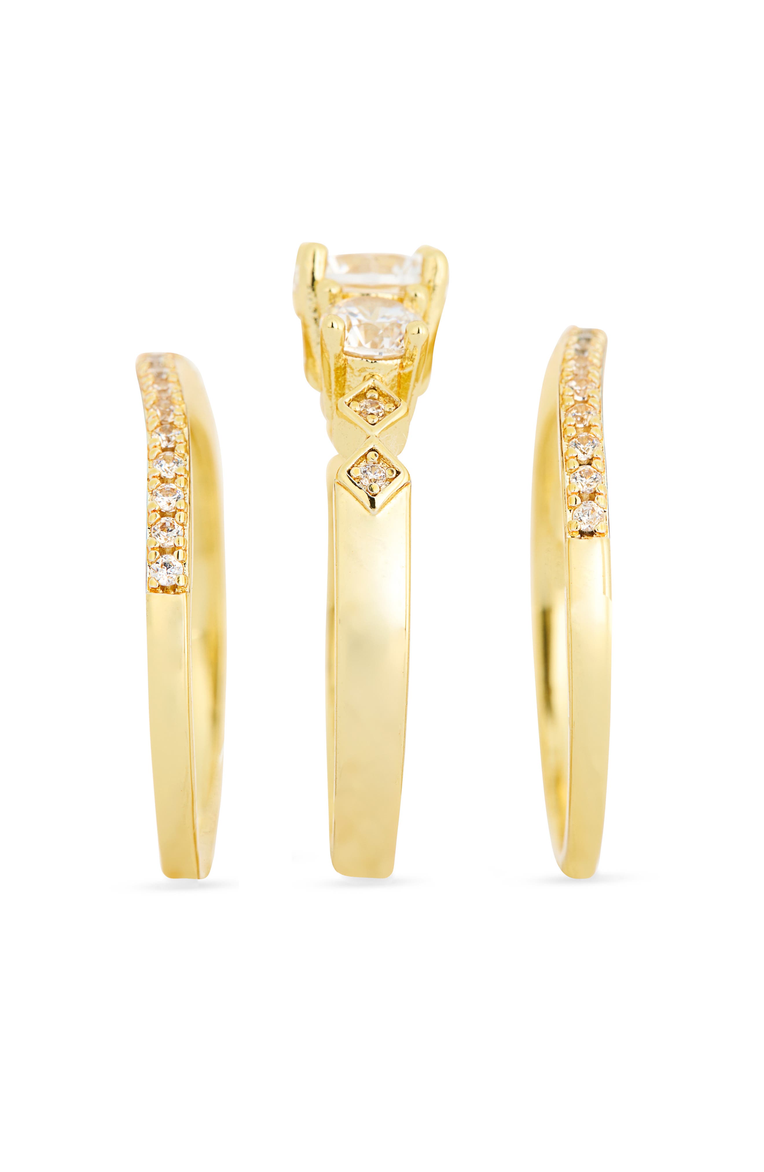 NORDSTROM RACK Set of Three Cubic Zirconia Rings