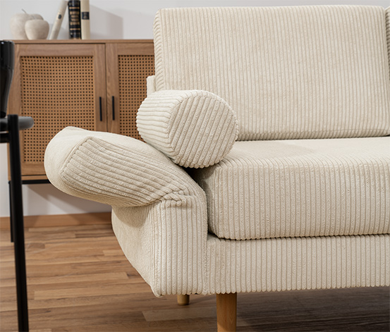 Cord-Recamiere »Ivo«, links, beige