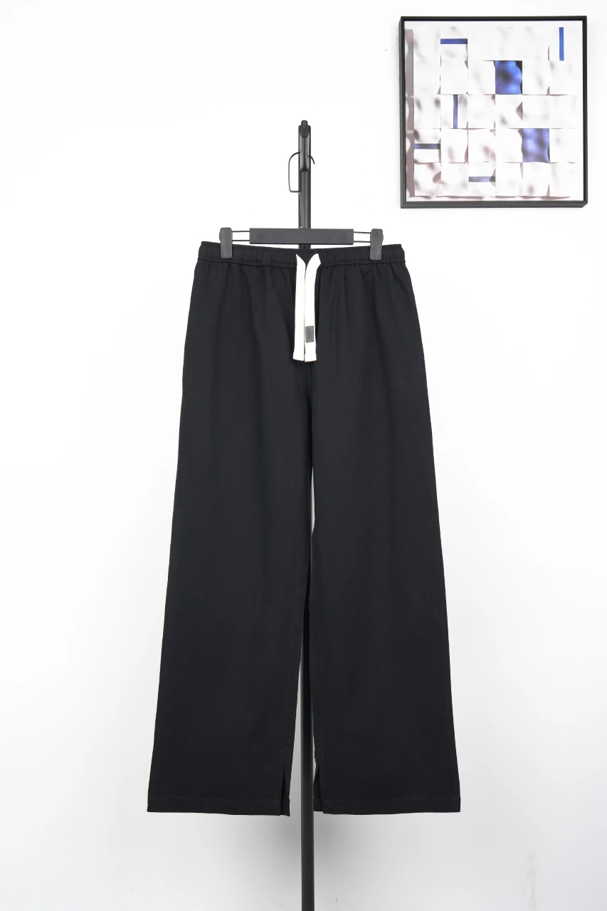 CELINE Black Cotton Drawstring Straight-Leg Pants product photo from LabelPicks