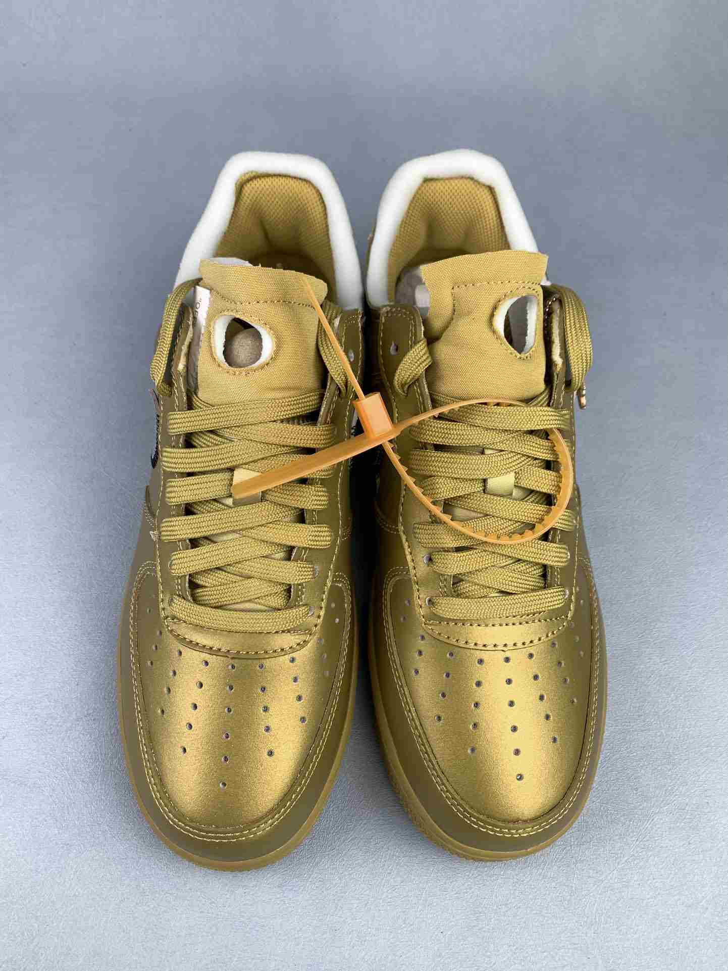Off-White x Nike Air Force 1 Low 'Champagne Gold' Custom Shoes