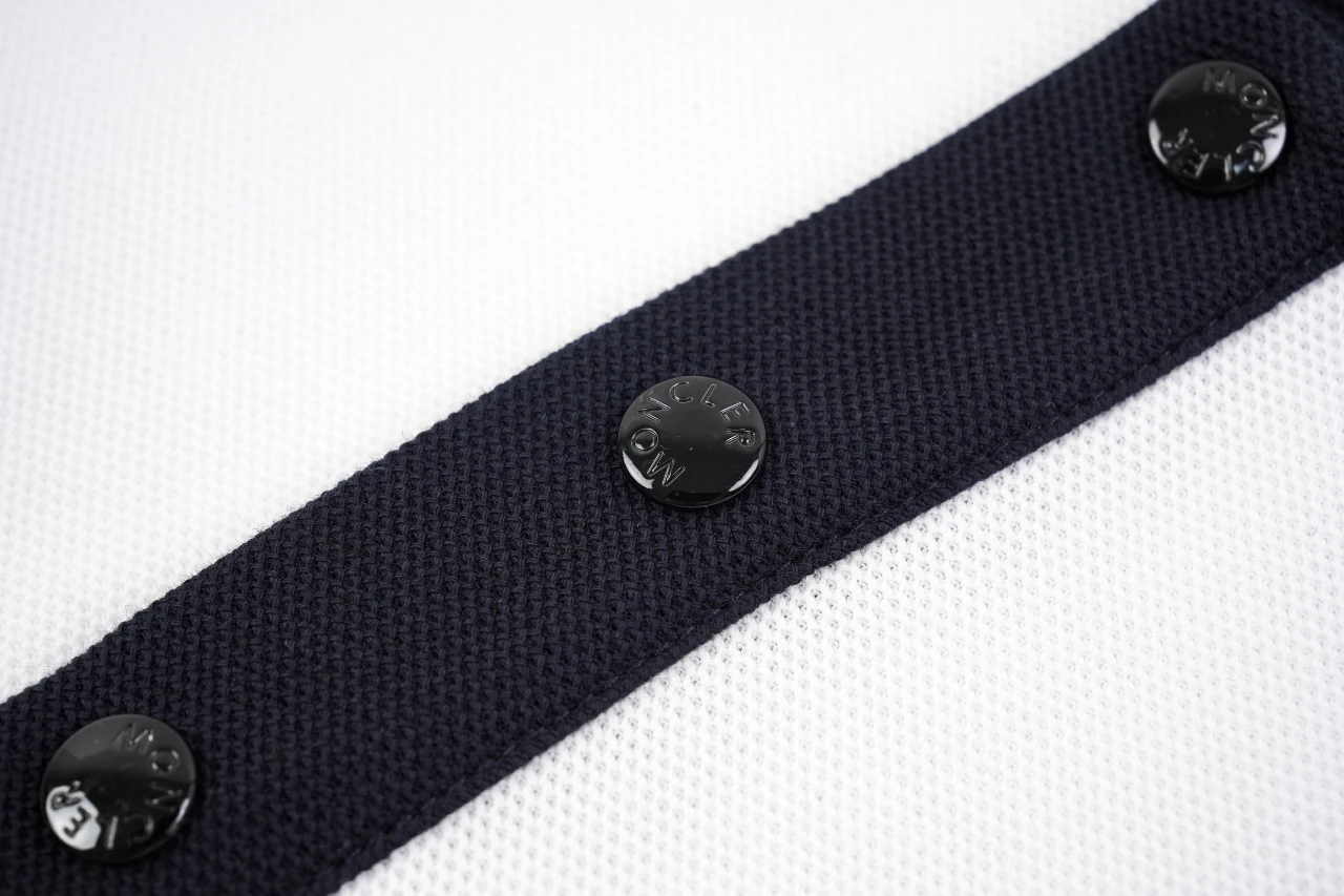 Moncler White Contrast-Collar Snap Polo Shirt product photo from LabelPicks