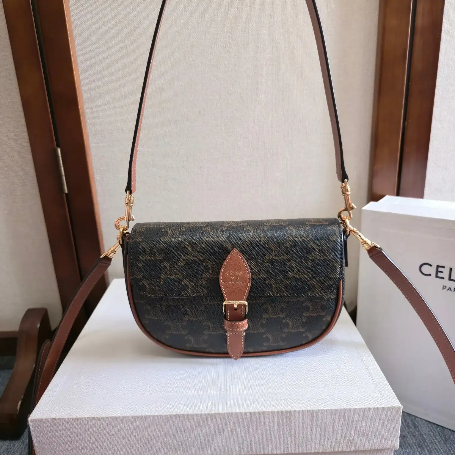 Celine Folco Calfskin Crossbody Bag product photo from LabelPicks