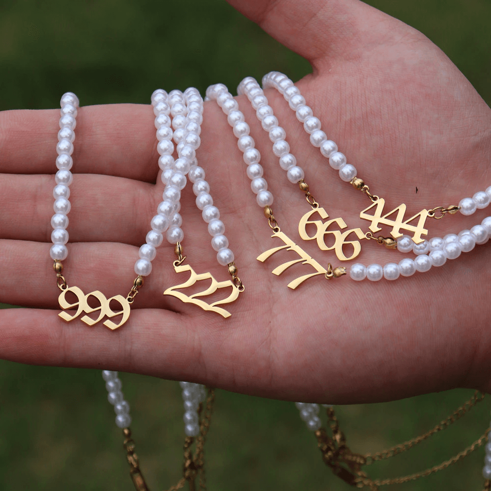 Angel Pearl Number Necklaces 111-999