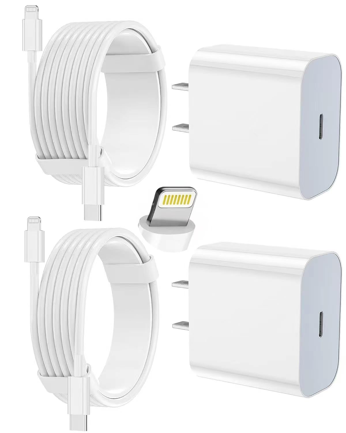 iPhone Charger Fast Charging, USB C Charger Block, 6FT/10FT Lightning Cable for iPhone