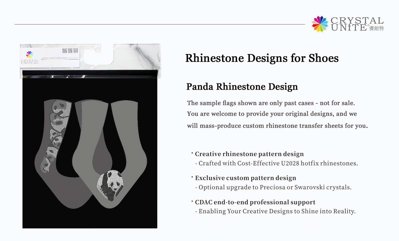 Hotfix rhinestone transfer on shoe upper