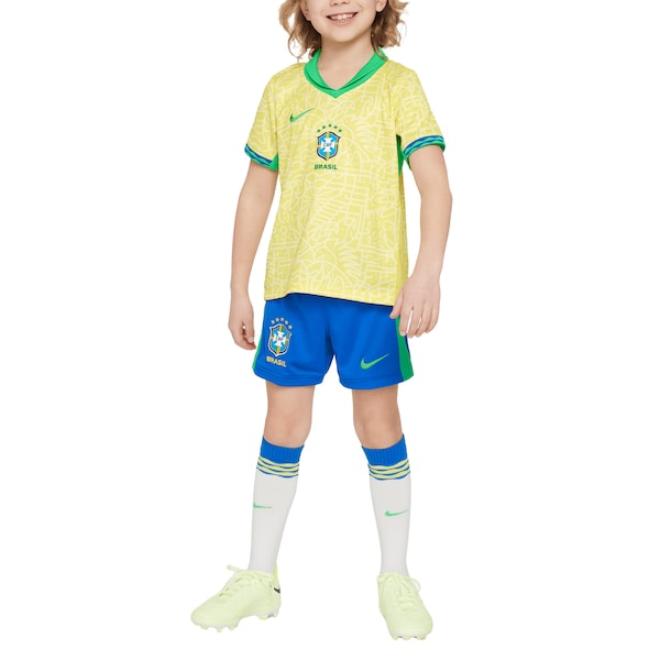 Brazil National Team Nike Preschool 2024 Home Replica Stadium Kit Set - Yellow