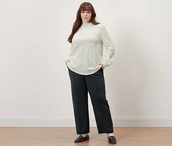 Jerseyhose mit Biese, schwarz