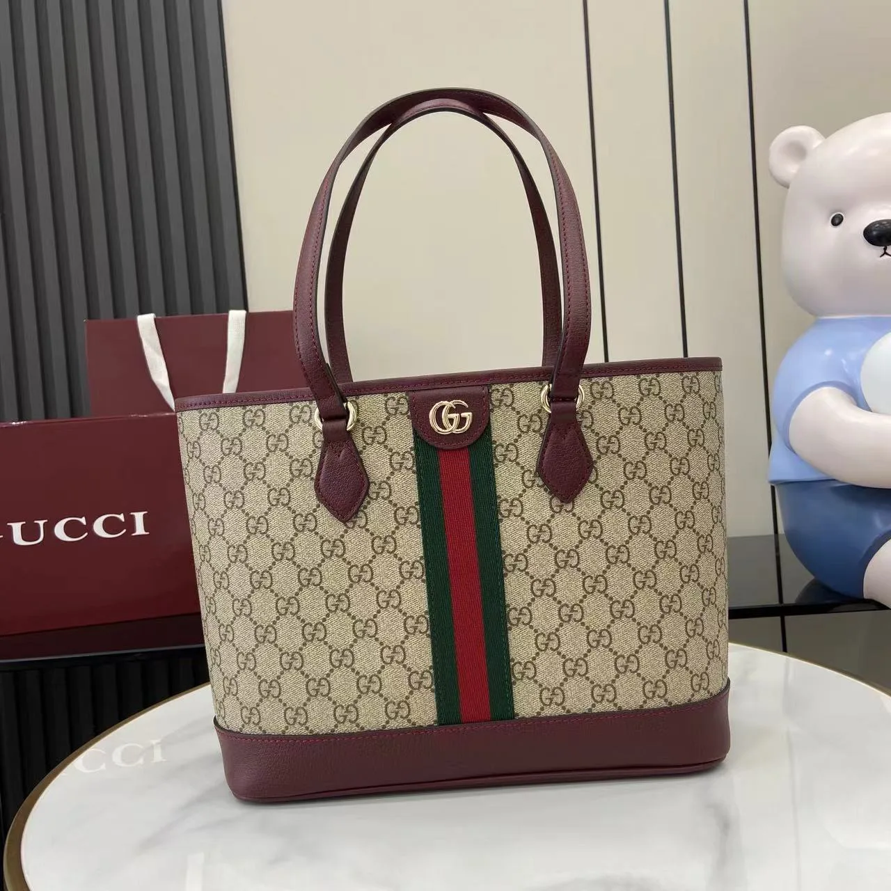 Gucci Brown Ophidia GG Supreme Canvas Tote Bag product photo from LabelPicks