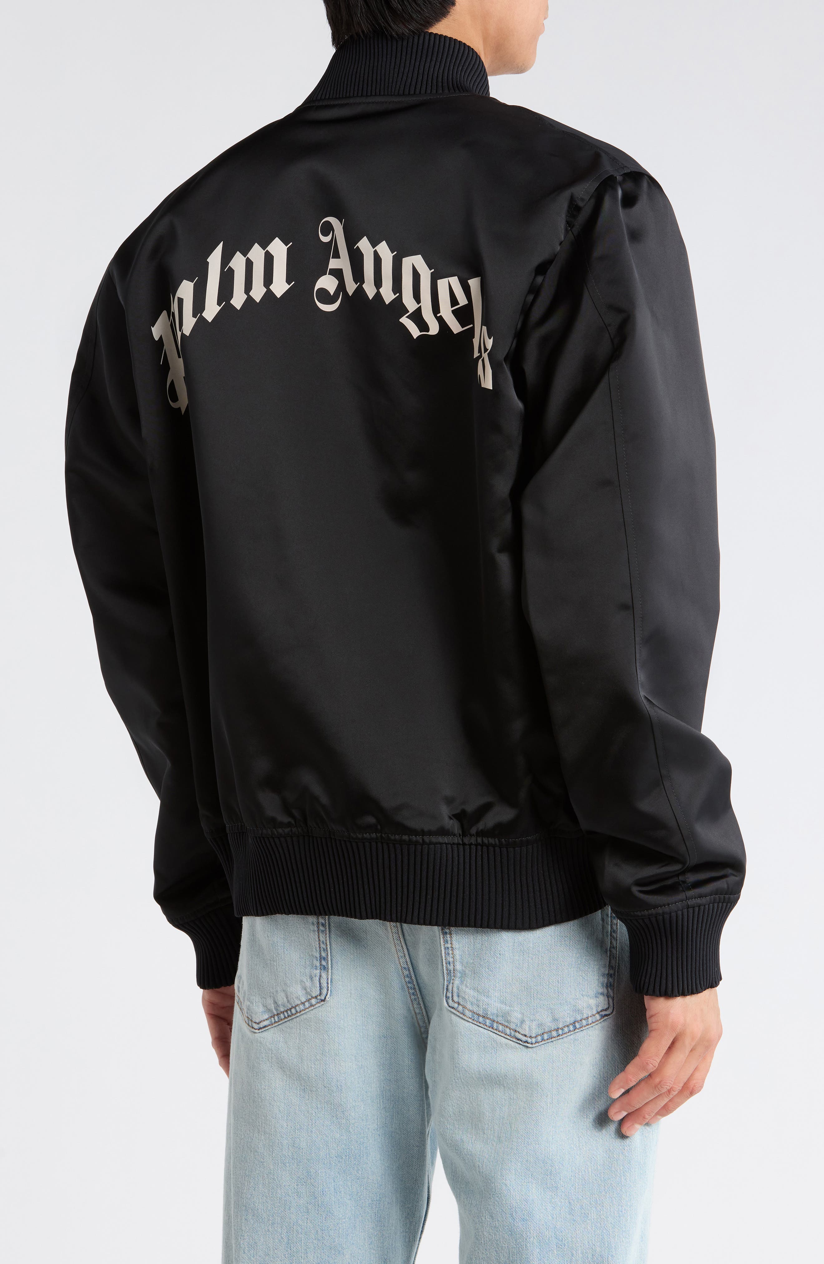 Palm Angels Curved Logo Bomber Jacket