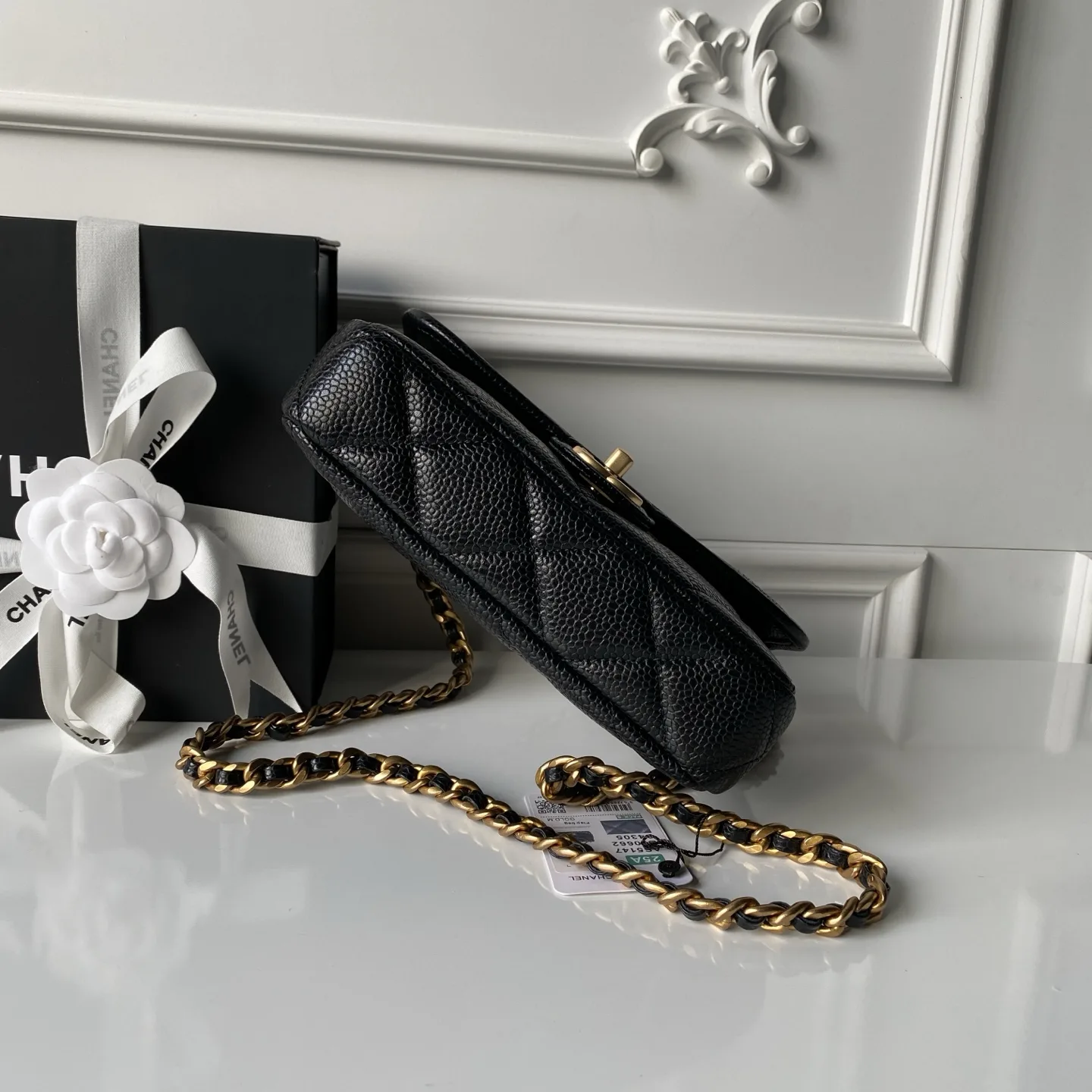 Chanel Gold Grained Leather Crossbody Bag product photo from LabelPicks
