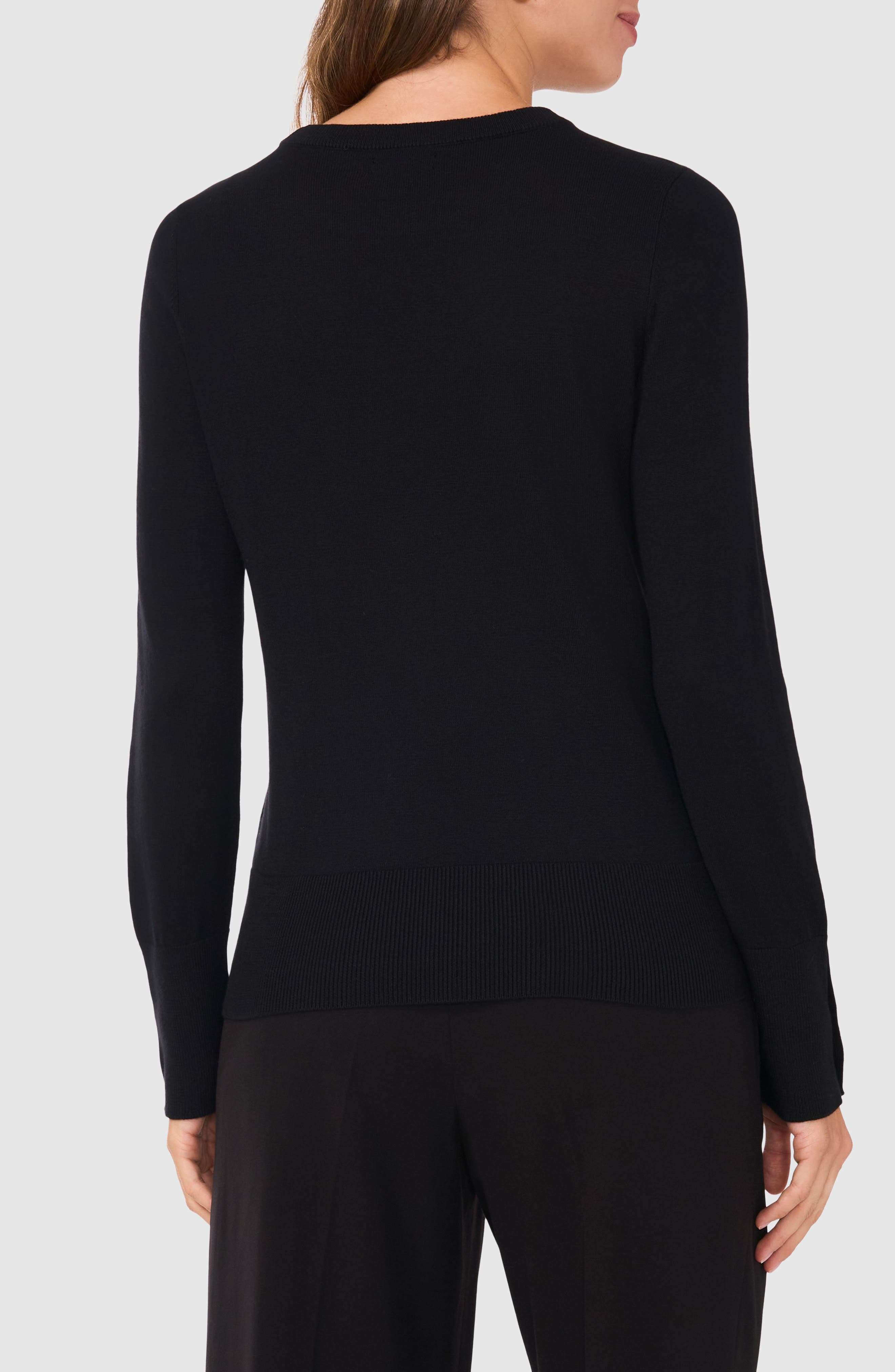 Halogen® Button Cuff Cotton Blend Sweater