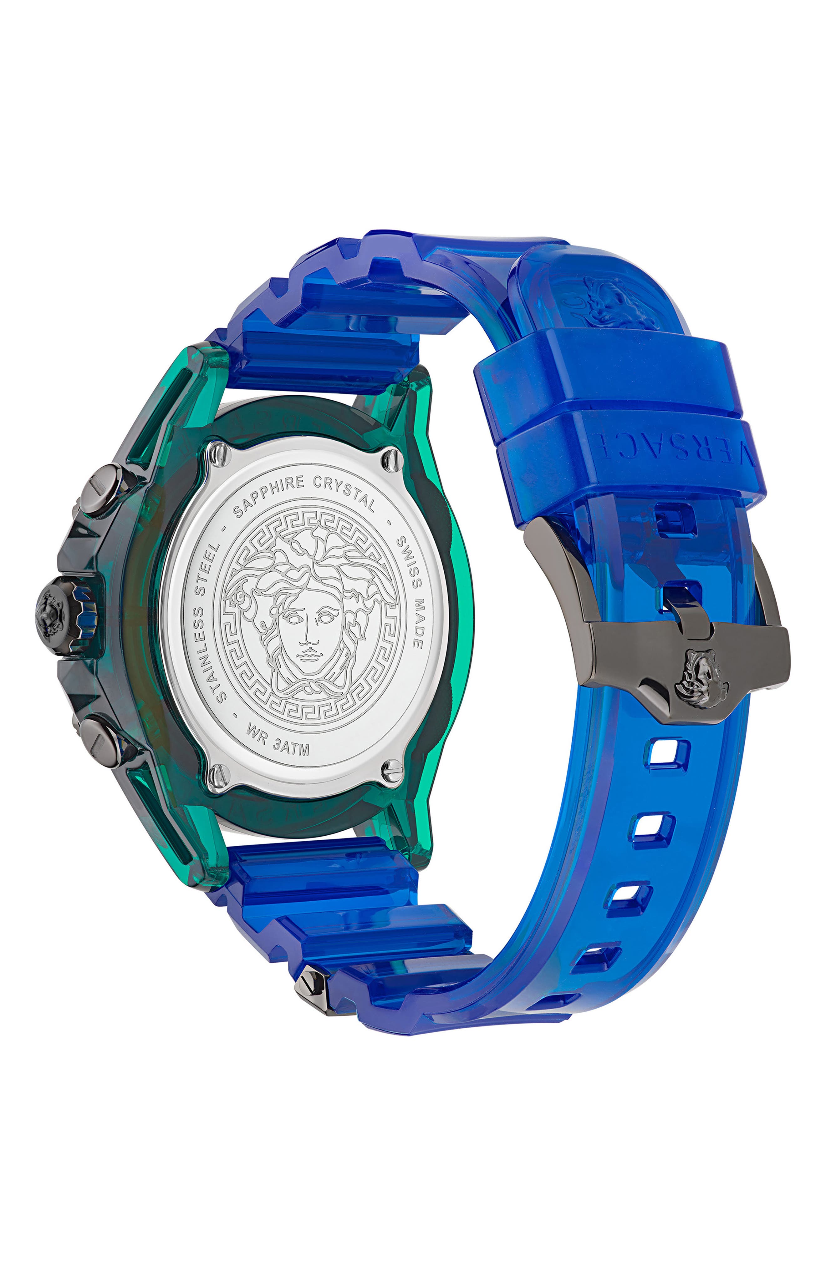 Versace Icon Active Chronograph Silicone Strap Watch, 44mm