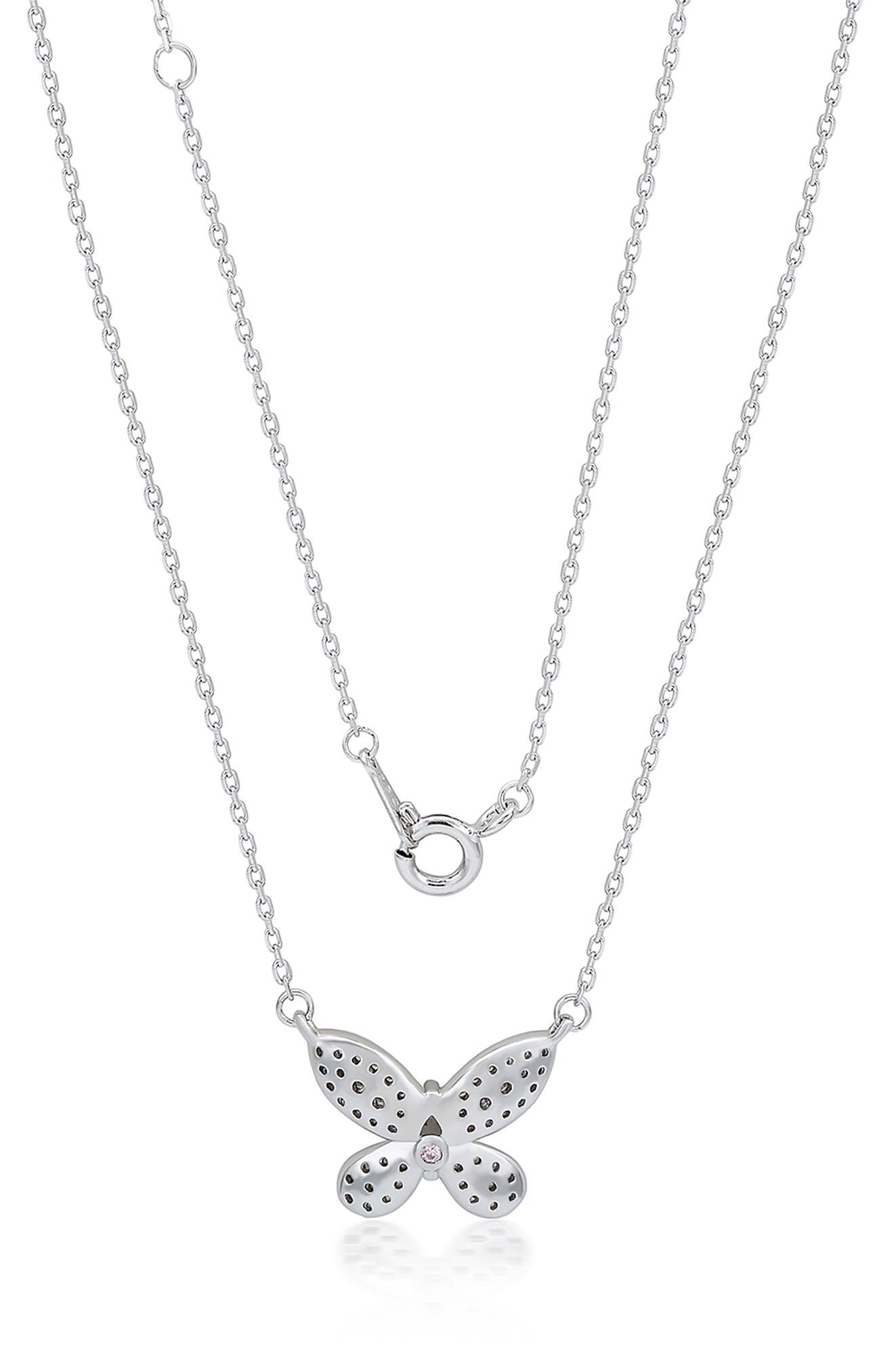 SUZY LEVIAN Cubic Zirconia Butterfly Pavé Pendant Necklace