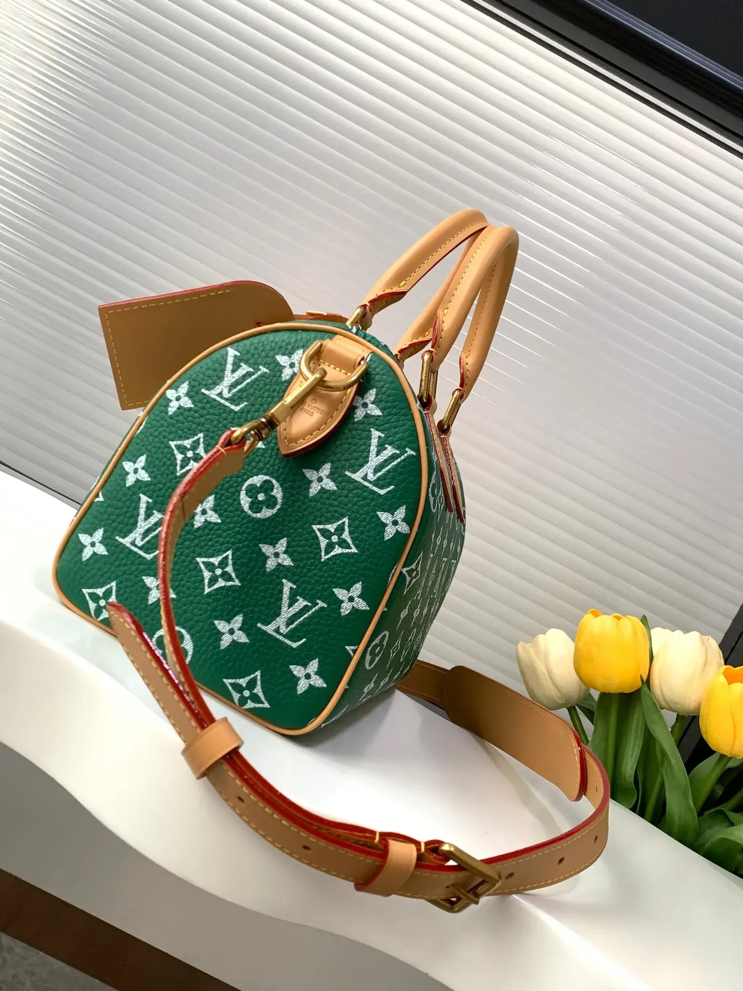 Louis Vuitton Green Speedy Lambskin Top Handle Bag product photo from LabelPicks