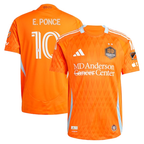 Ezequiel Ponce Houston Dynamo FC adidas 2025 Season 20 Authentic Player Jersey - Orange