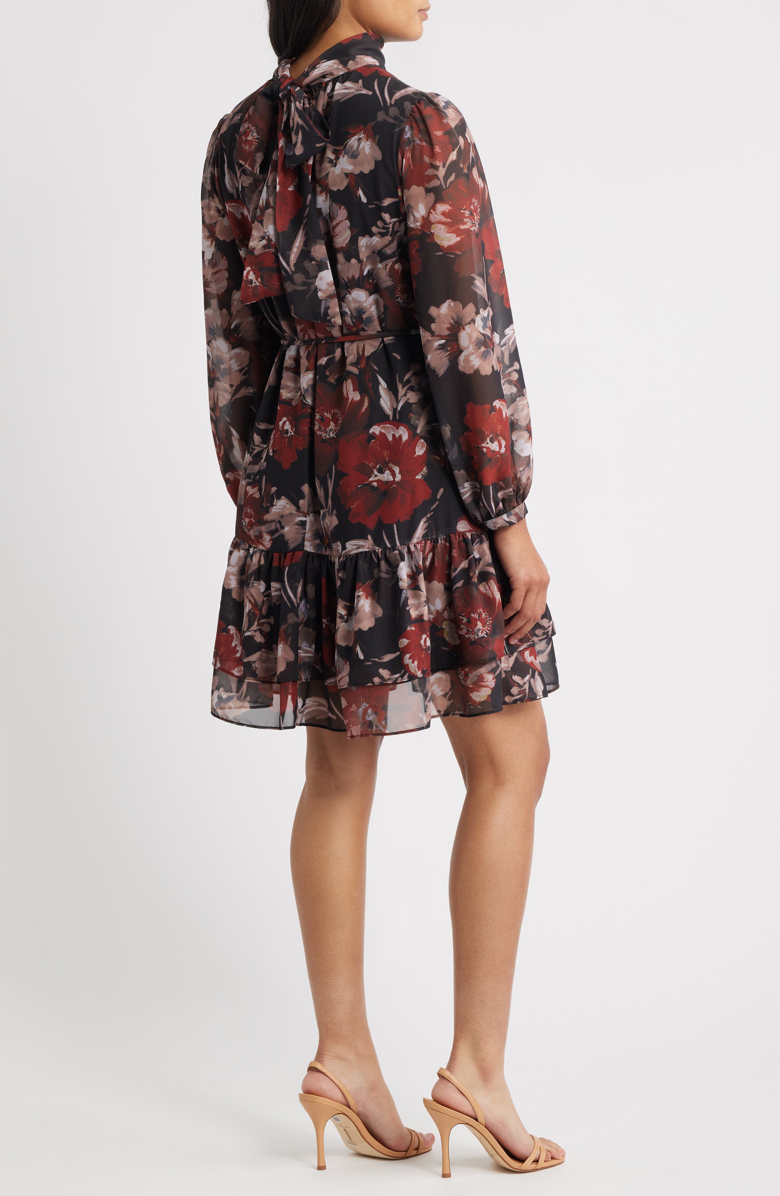Julia Jordan Long Sleeve Mock Neck Floral Dress