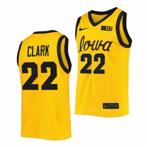 #22 Iowa Hawkeyes Nike Unisex Replica Basketball Jersey - Yellow