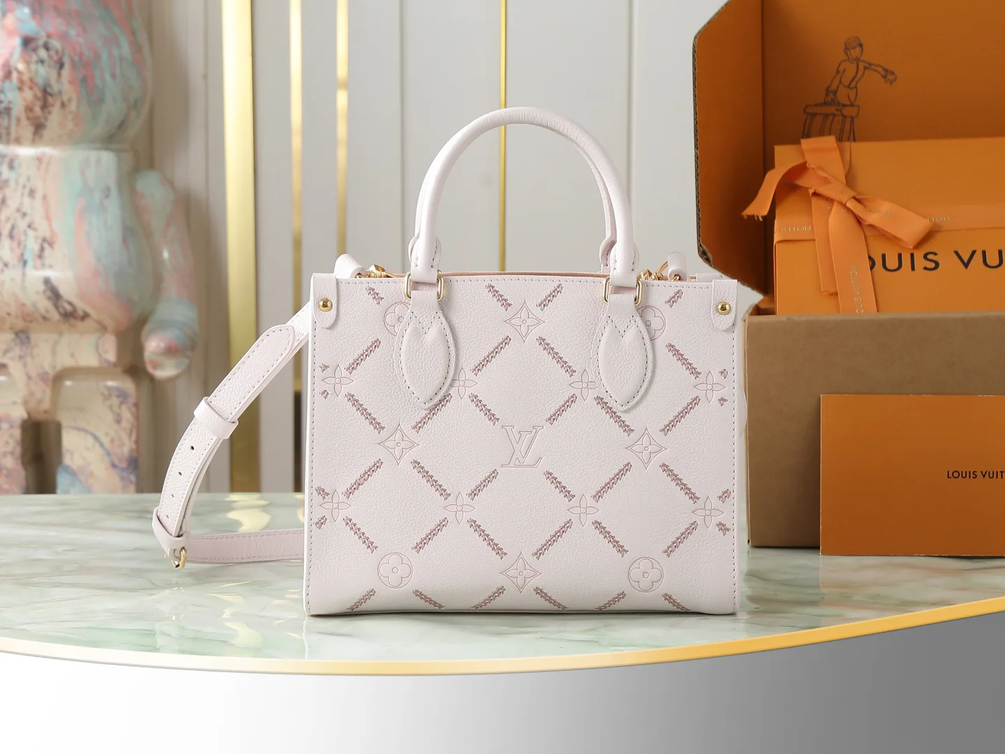 Louis Vuitton Onthego Pink Quilted Leather Tote Bag product photo from LabelPicks