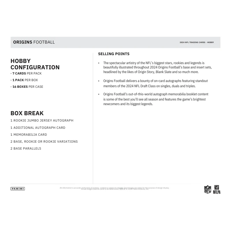 2024 Panini Origins Football Hobby Box