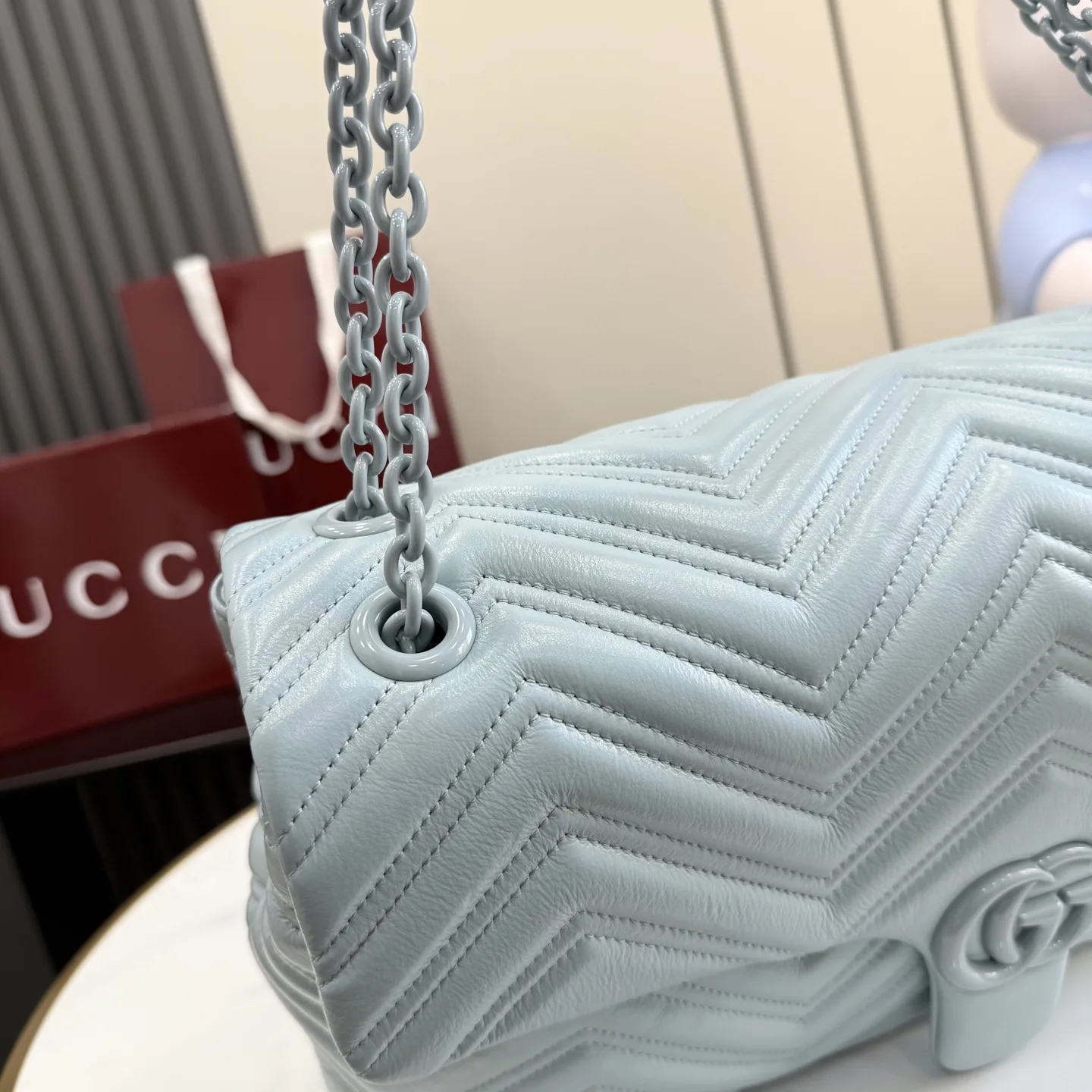Gucci Blue Marmont GG Supreme Canvas Shoulder Bag product photo from LabelPicks