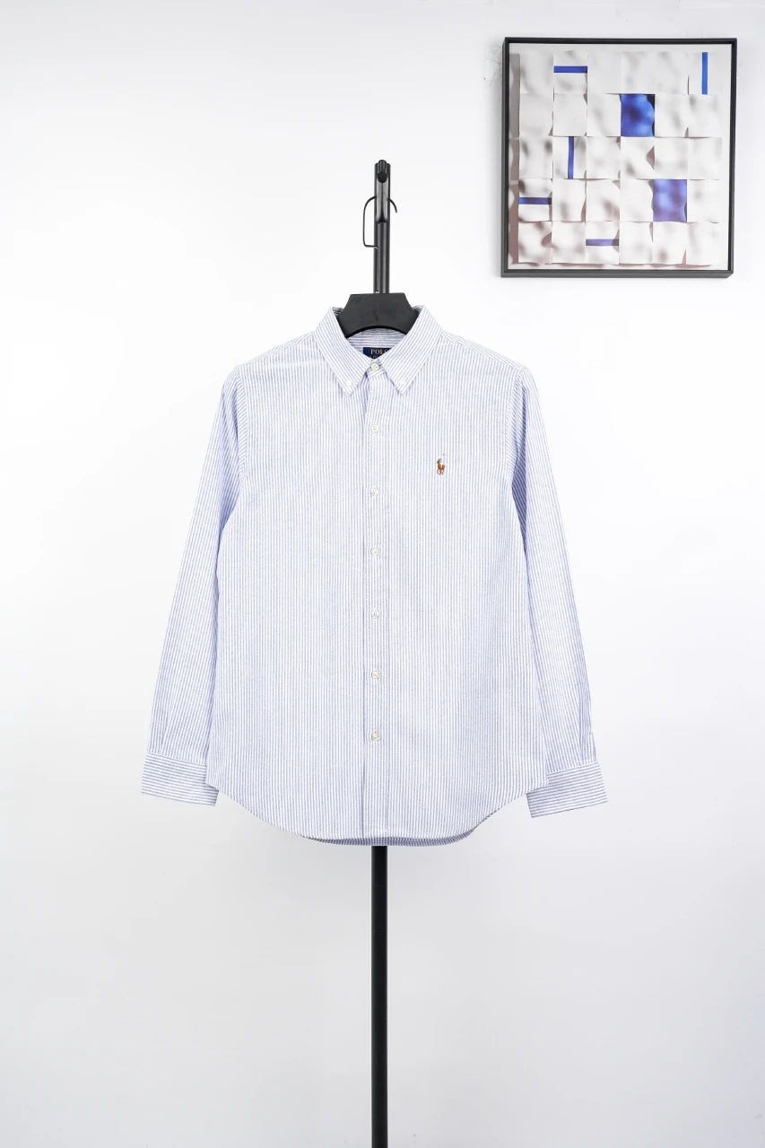 Ralph Lauren Blue White Stripe Pony Embroidered Oxford Shirt product photo from LabelPicks