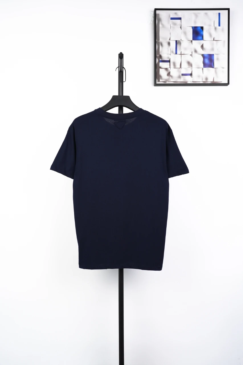 Prada Navy Distressed Small Logo Pocket T-Shirt product photo from LabelPicks