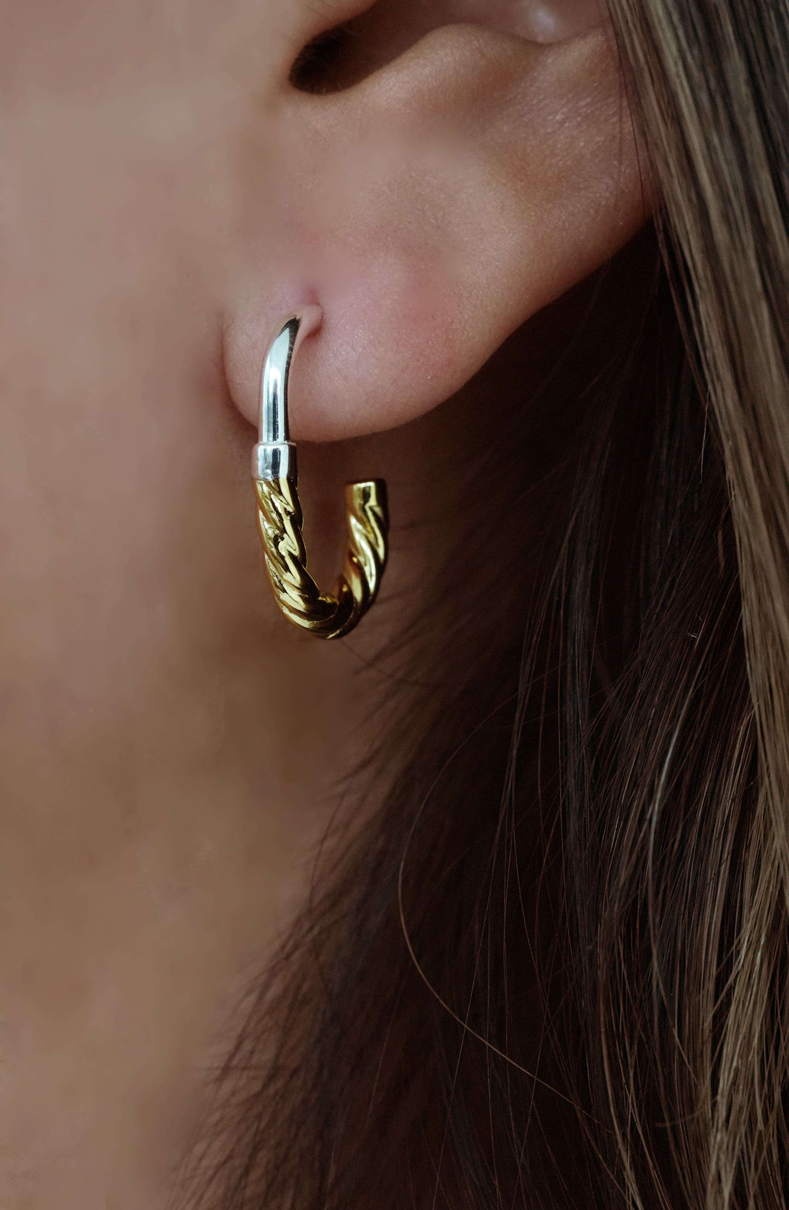 Argento Vivo Sterling Silver Textured Hoop Earrings