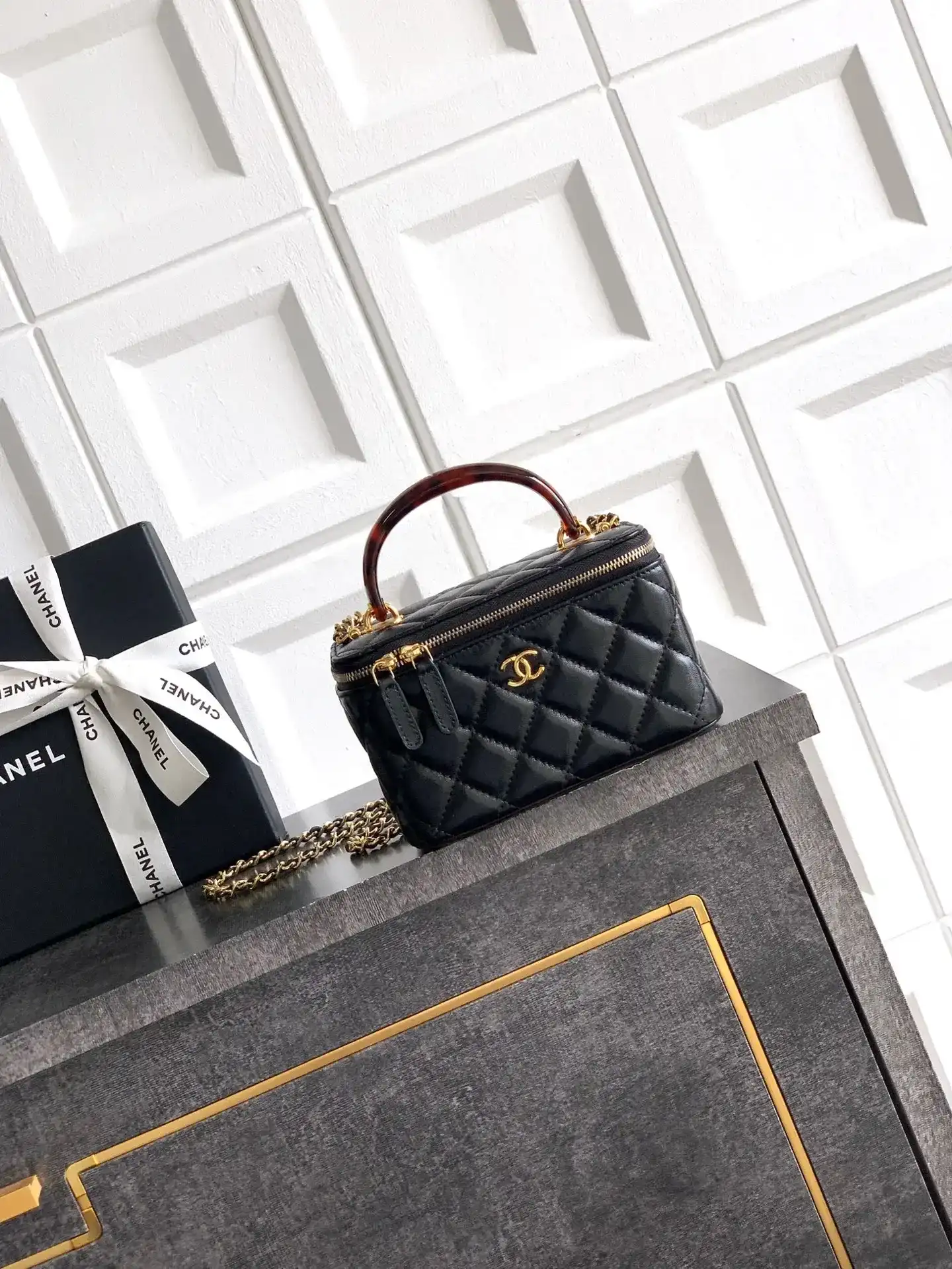 Chanel Black Quilted Leather Top Handle Bag product photo from LabelPicks