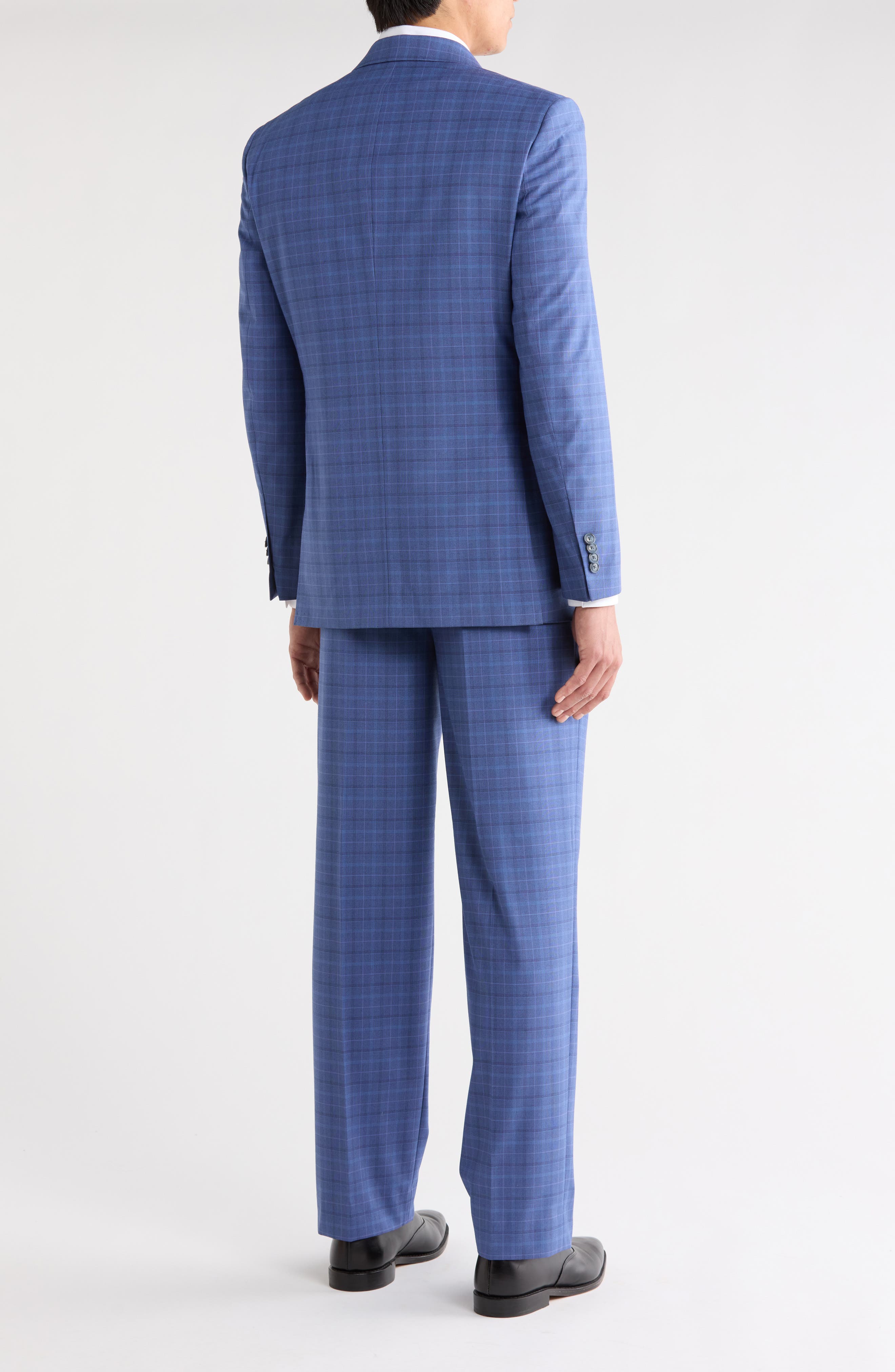 Nautica Blue Plaid Notch Lapel Suit