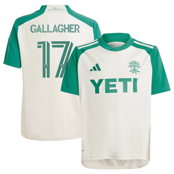 Jon Gallagher Austin FC adidas Youth 2024 The Armadillo Kit Replica Player Jersey – Tan