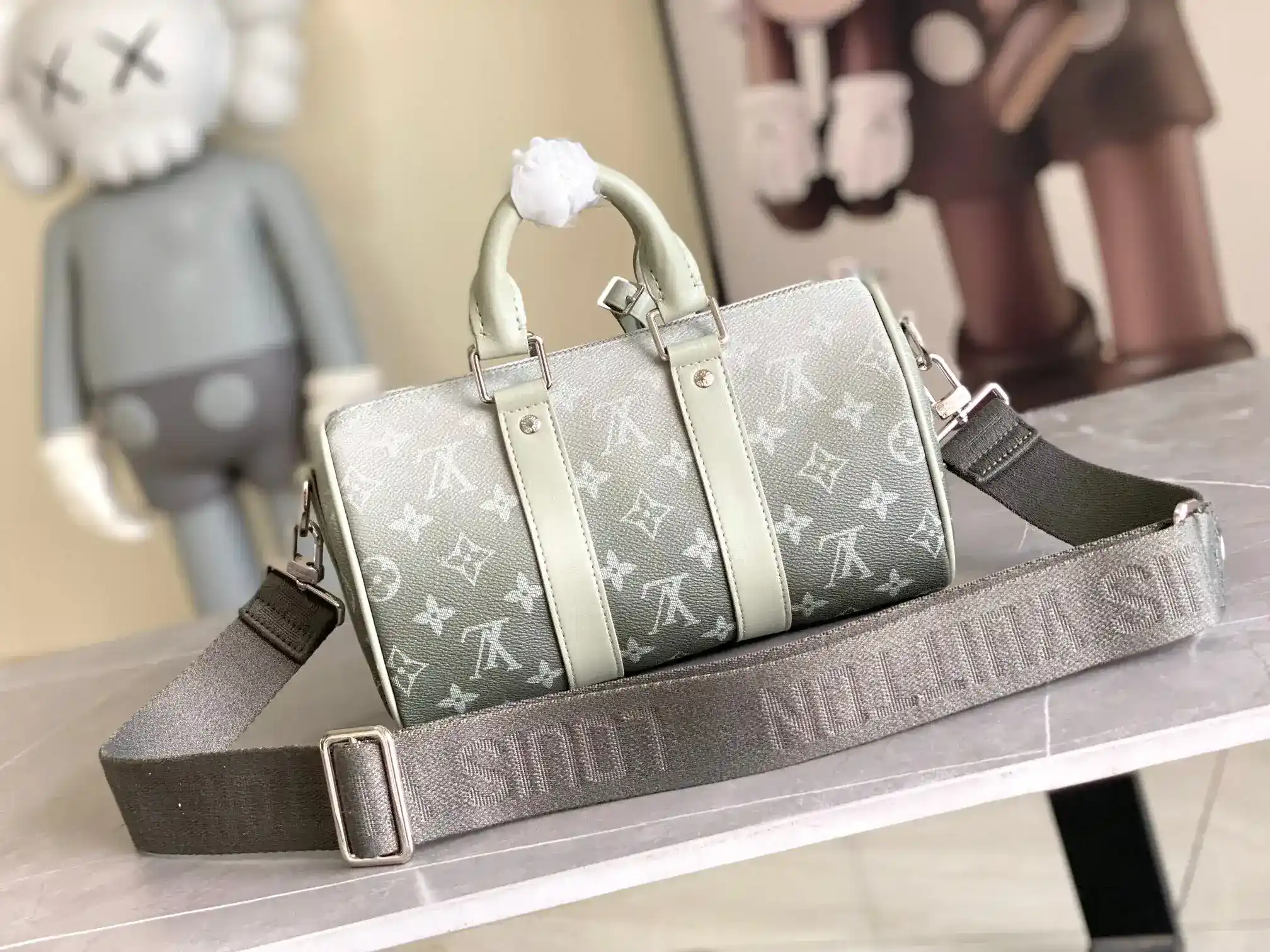 Louis Vuitton Keepall Green Canvas and Leather Tote Bag product photo from LabelPicks