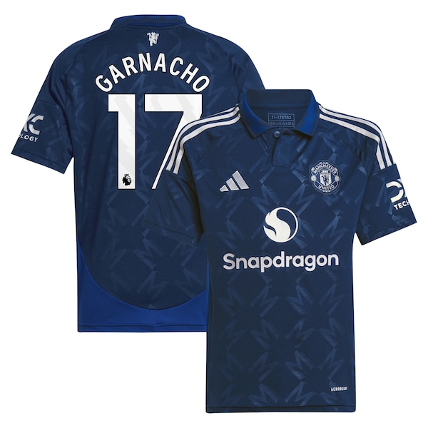 Alejandro Garnacho Manchester United adidas Youth 2024/25 Away Replica Player Jersey - Navy