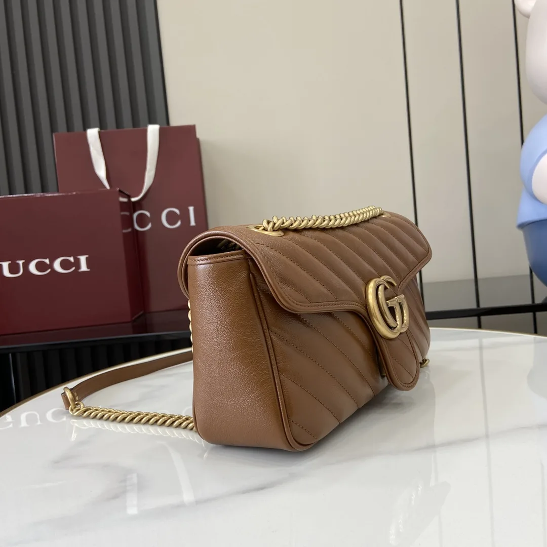 Gucci Brown Marmont GG Supreme Canvas Shoulder Bag product photo from LabelPicks