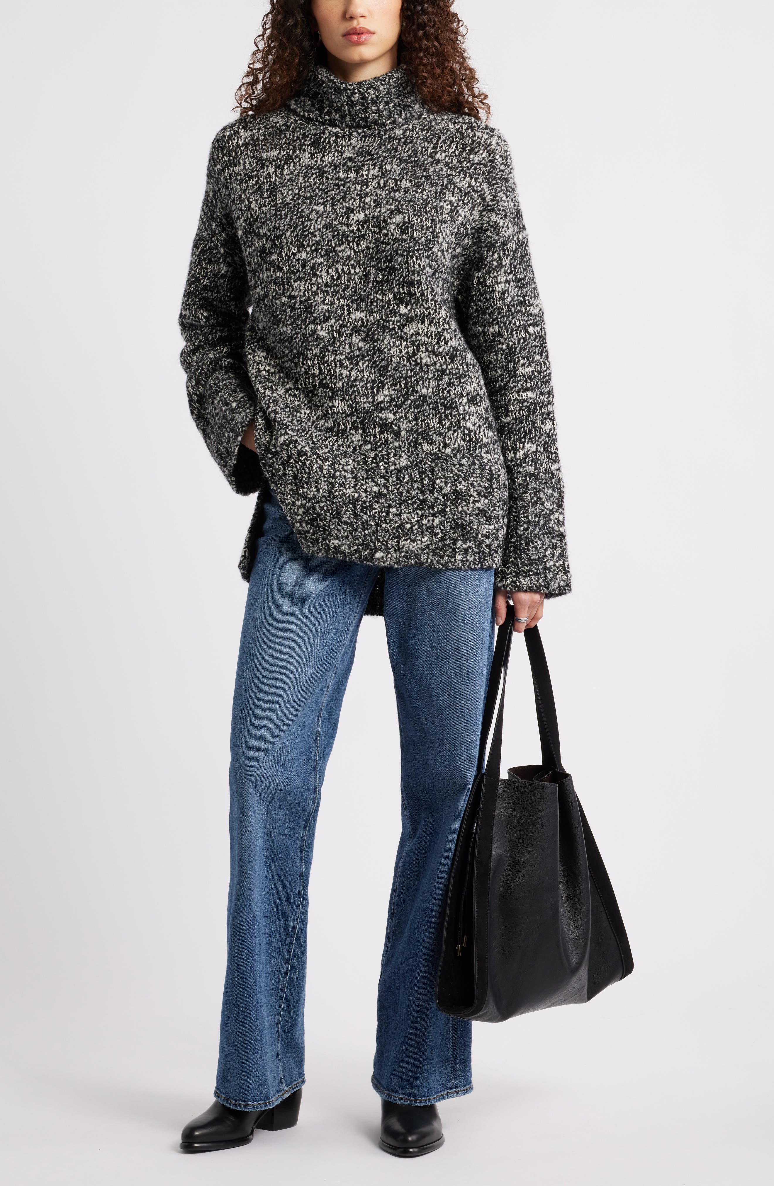 Nordstrom Marled Turtleneck Merino Wool Blend Sweater