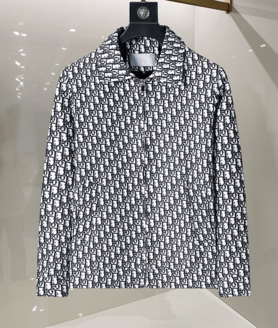 Classic Logo Full Print Long Sleeve Zipper Jacket