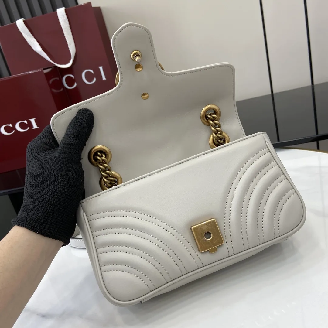 Gucci Marmont Grey GG Supreme Canvas Crossbody Bag product photo from LabelPicks