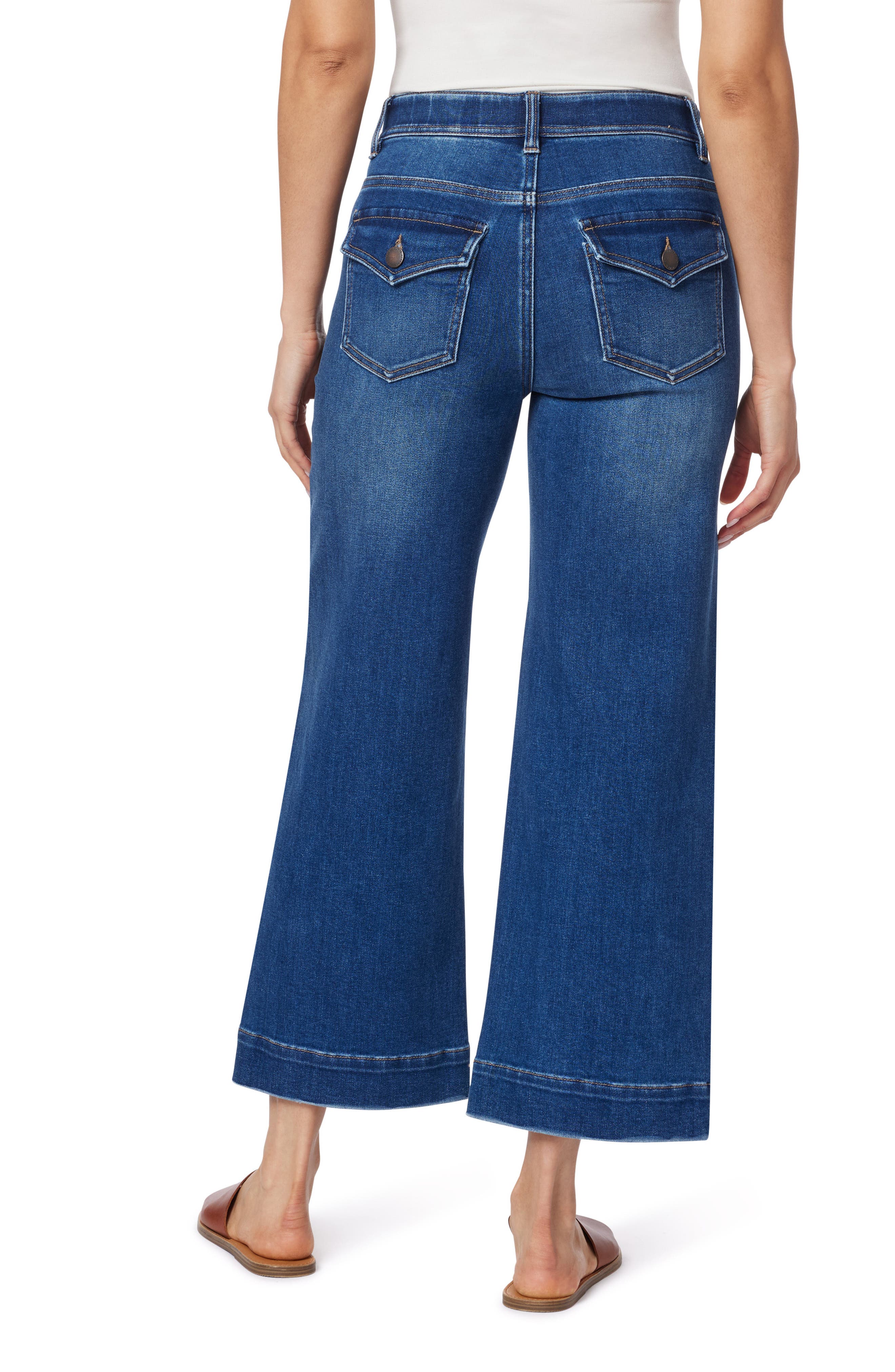 CURVE APPEAL French Riviera 27-Inch High Rise Crop Wide Leg Jeans