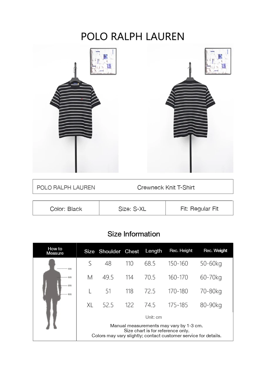 Ralph Lauren Black Stripe Pony Embroidered Knit T-Shirt product photo from LabelPicks