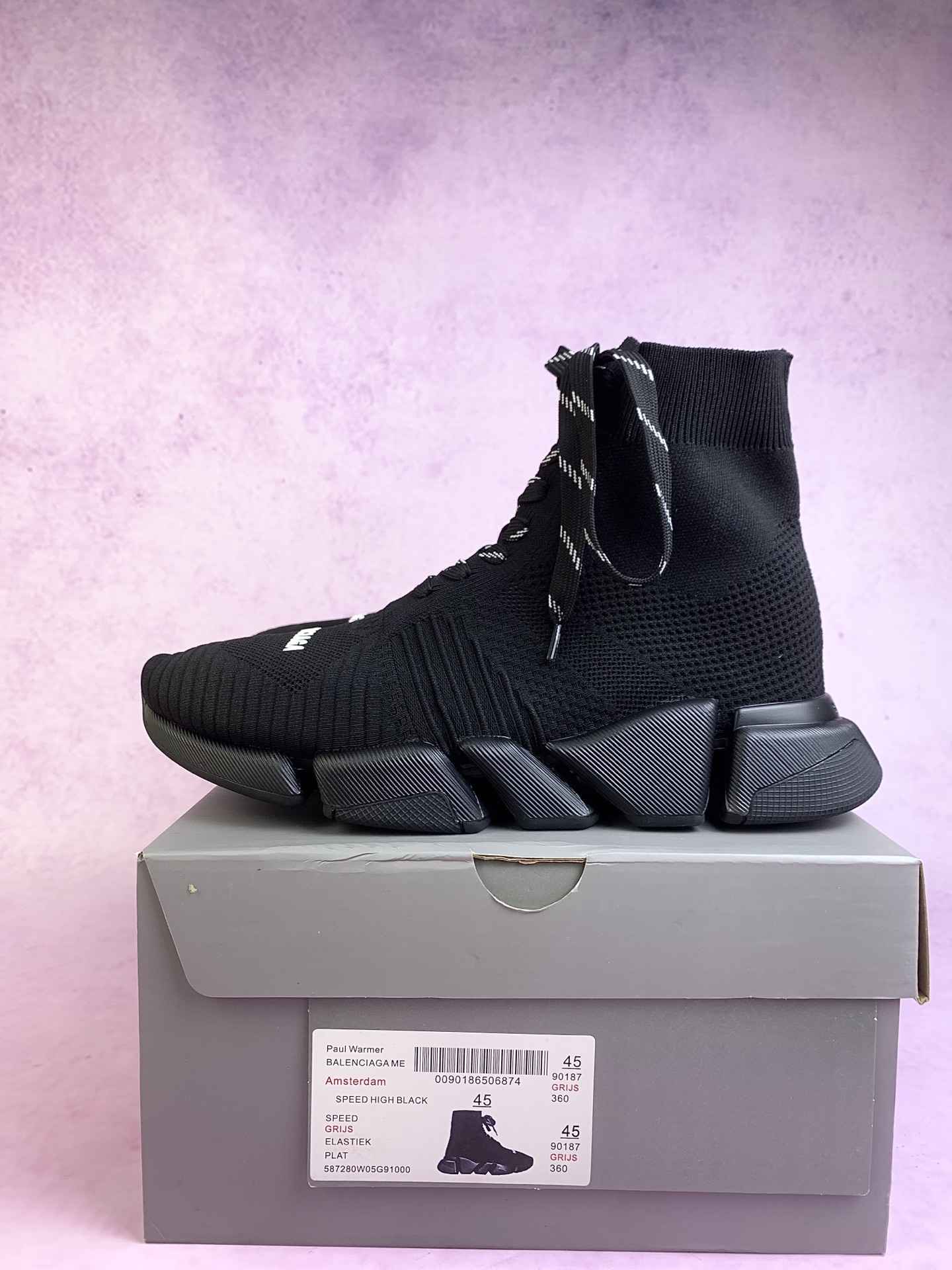 Balenciaga Speed 2.0 Lace-Up Sneaker in Black