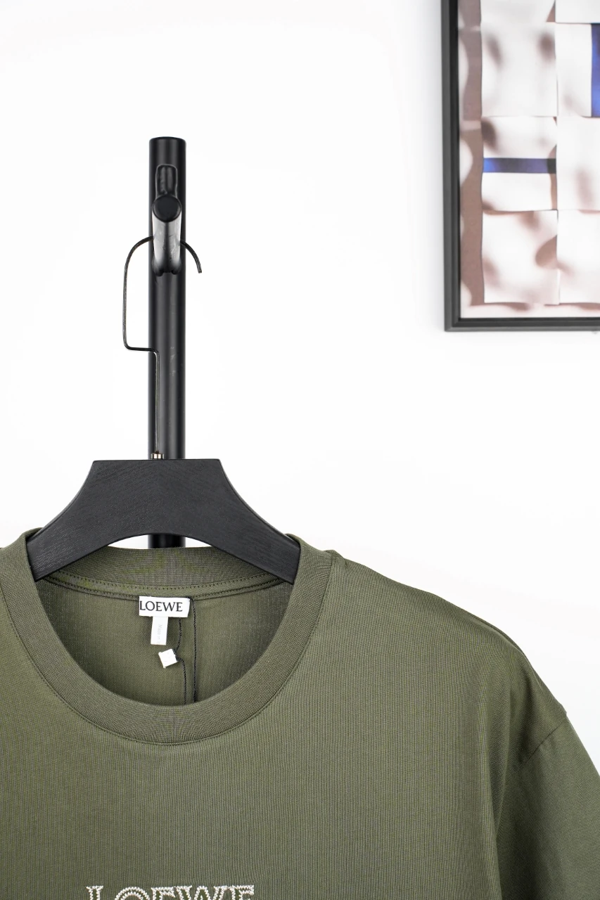 LOEWE Olive Green Anagram Logo Embroidered T-Shirt product photo from LabelPicks