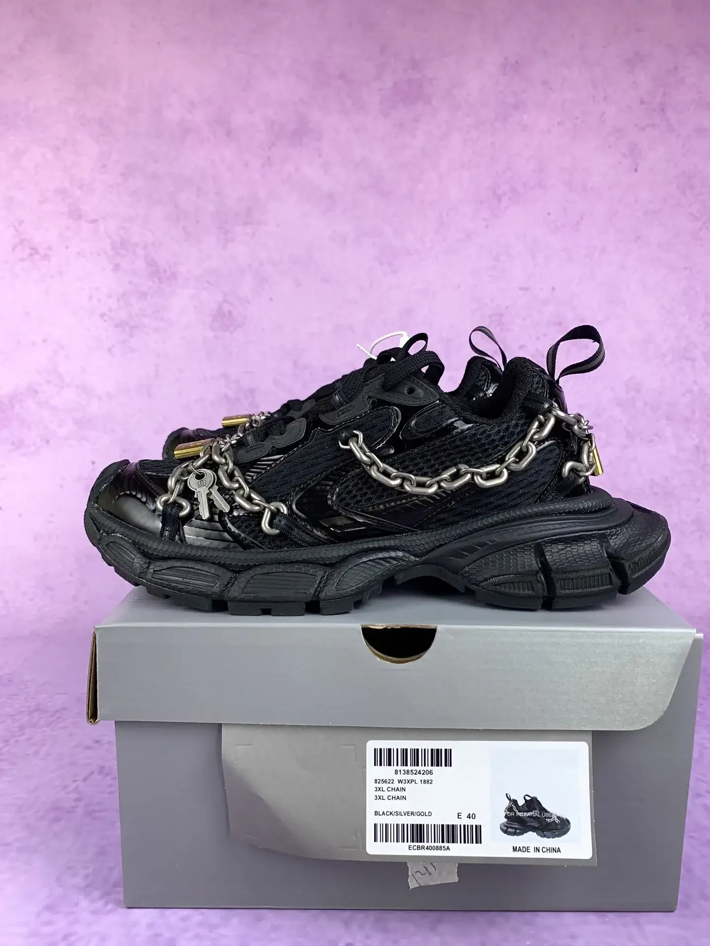 3XL Chain Sneaker in Black product photo from LabelPicks