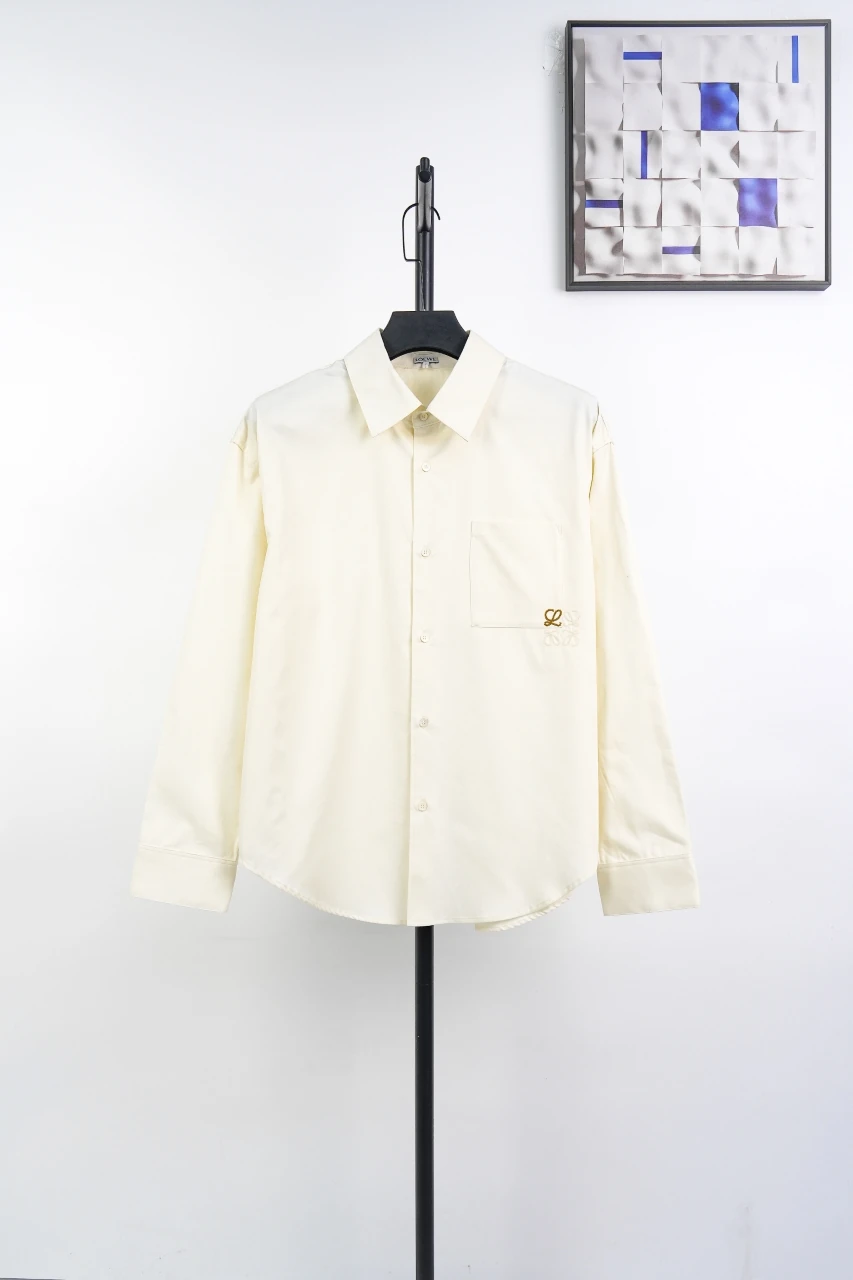 LOEWE Ivory Shirt with Gold Anagram Embroidery product photo from LabelPicks