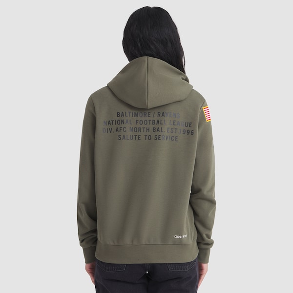 Baltimore Ravens Nike Women's 2025 Salute to Service Sideline Standard Issue Dri-FIT Hoodie - Olive