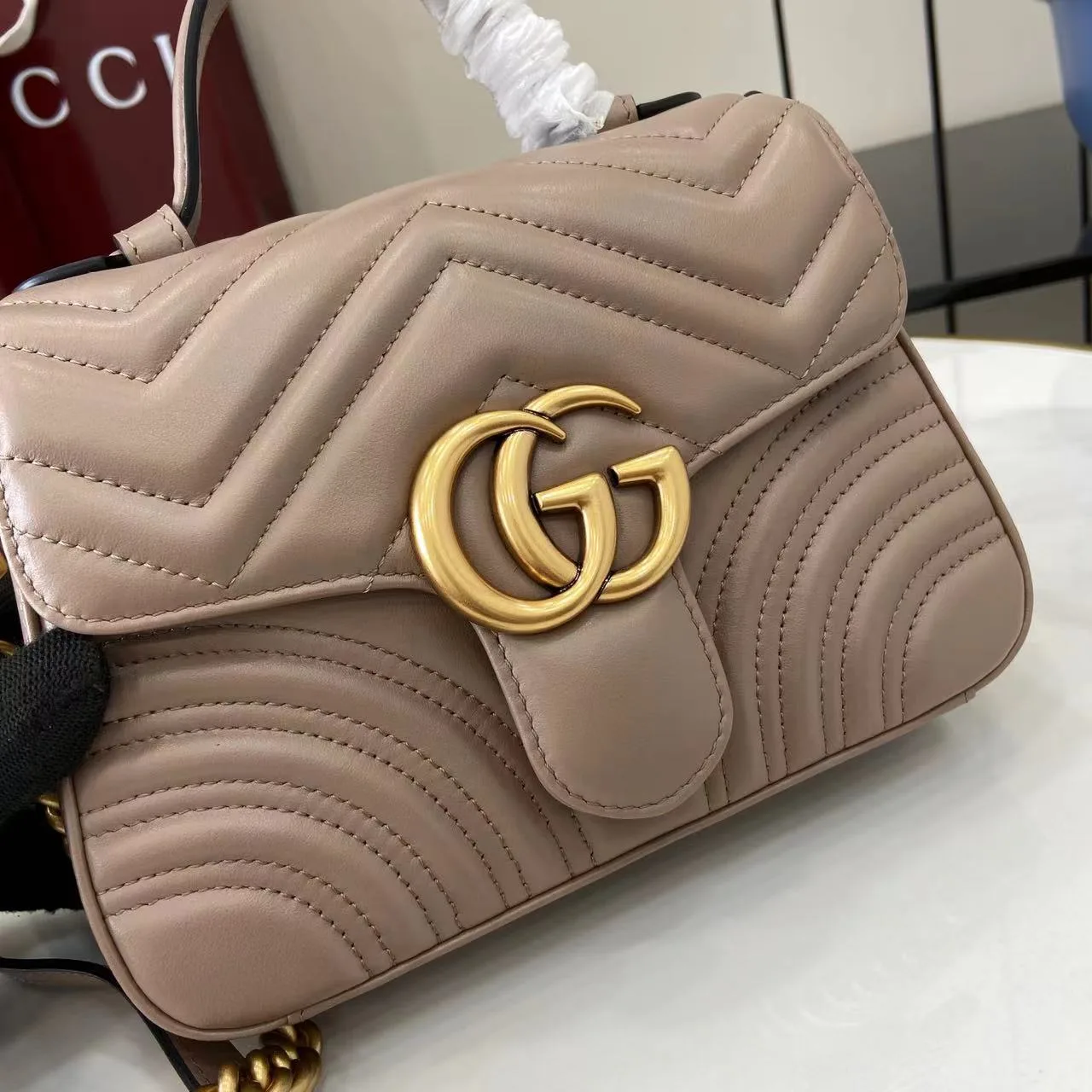 Gucci GG Supreme Canvas Marmont Top Handle Bag product photo from LabelPicks