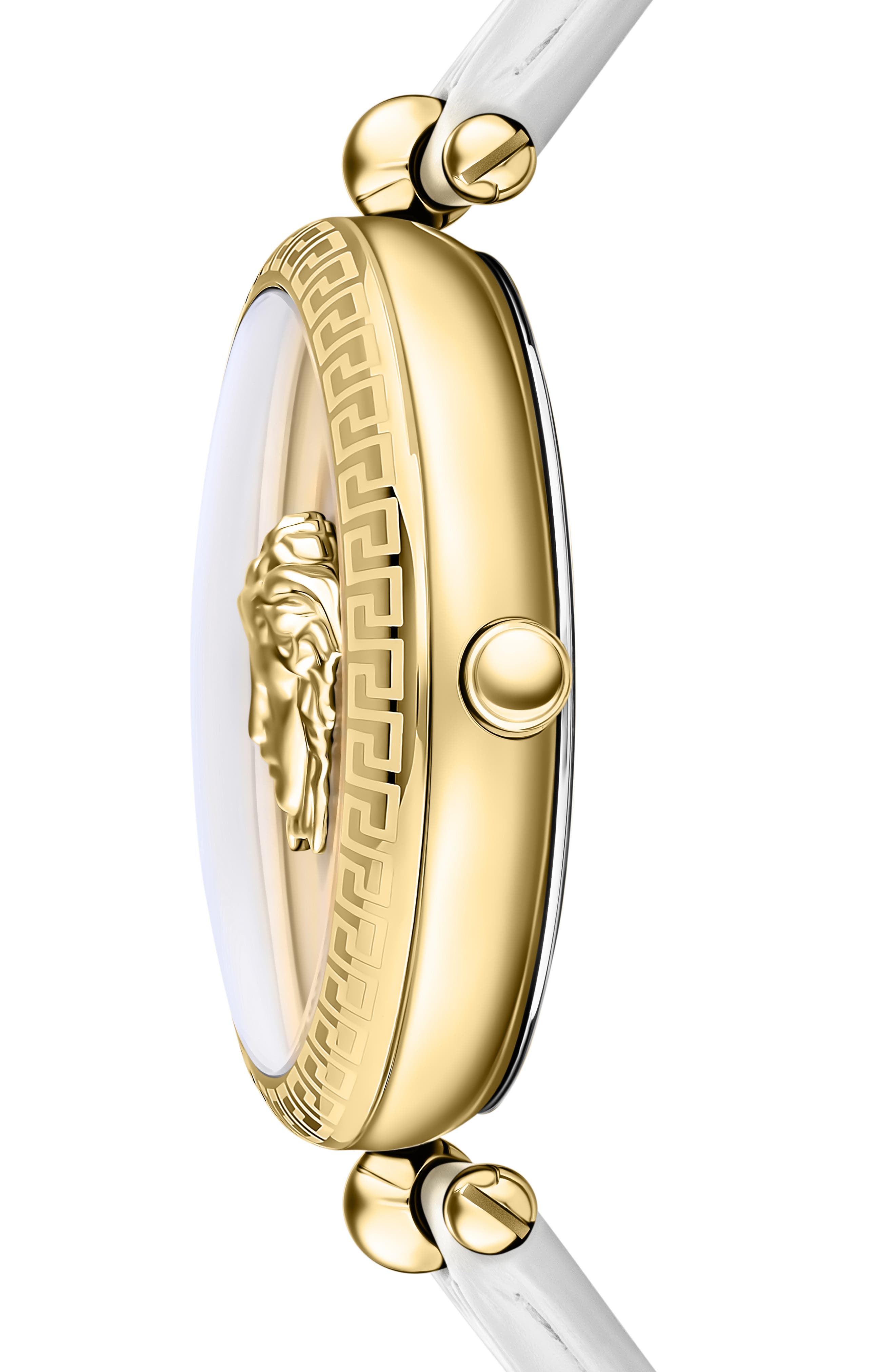 Versace Palazzo Empire Croc Embossed Leather Strap, 39mm