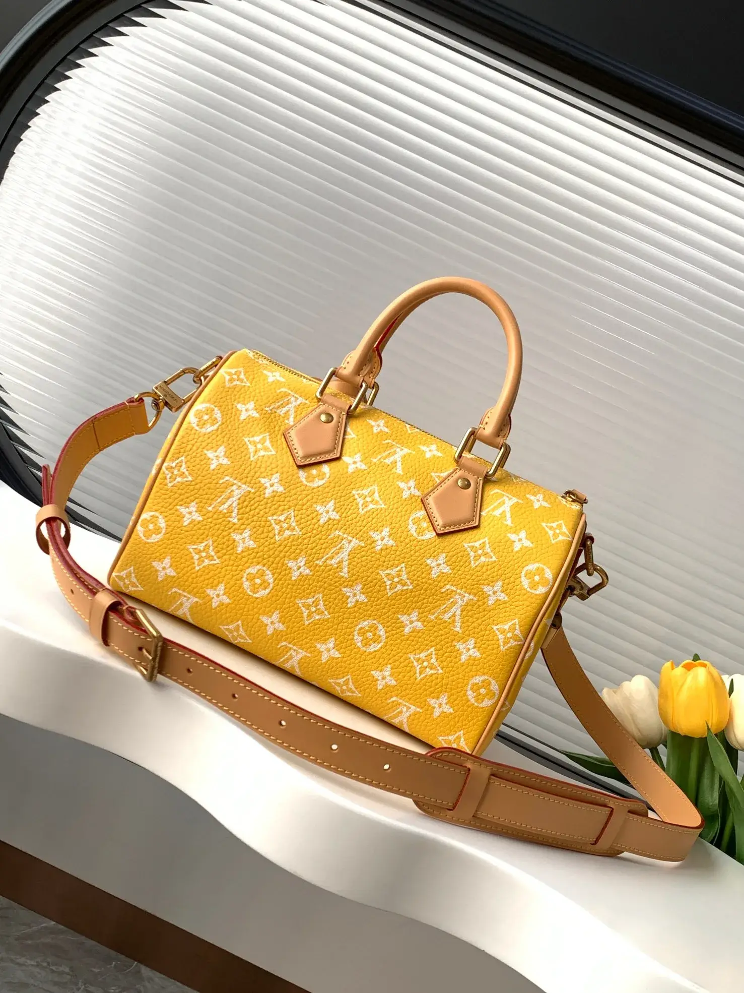 Louis Vuitton Yellow Speedy Lambskin Top Handle Bag product photo from LabelPicks