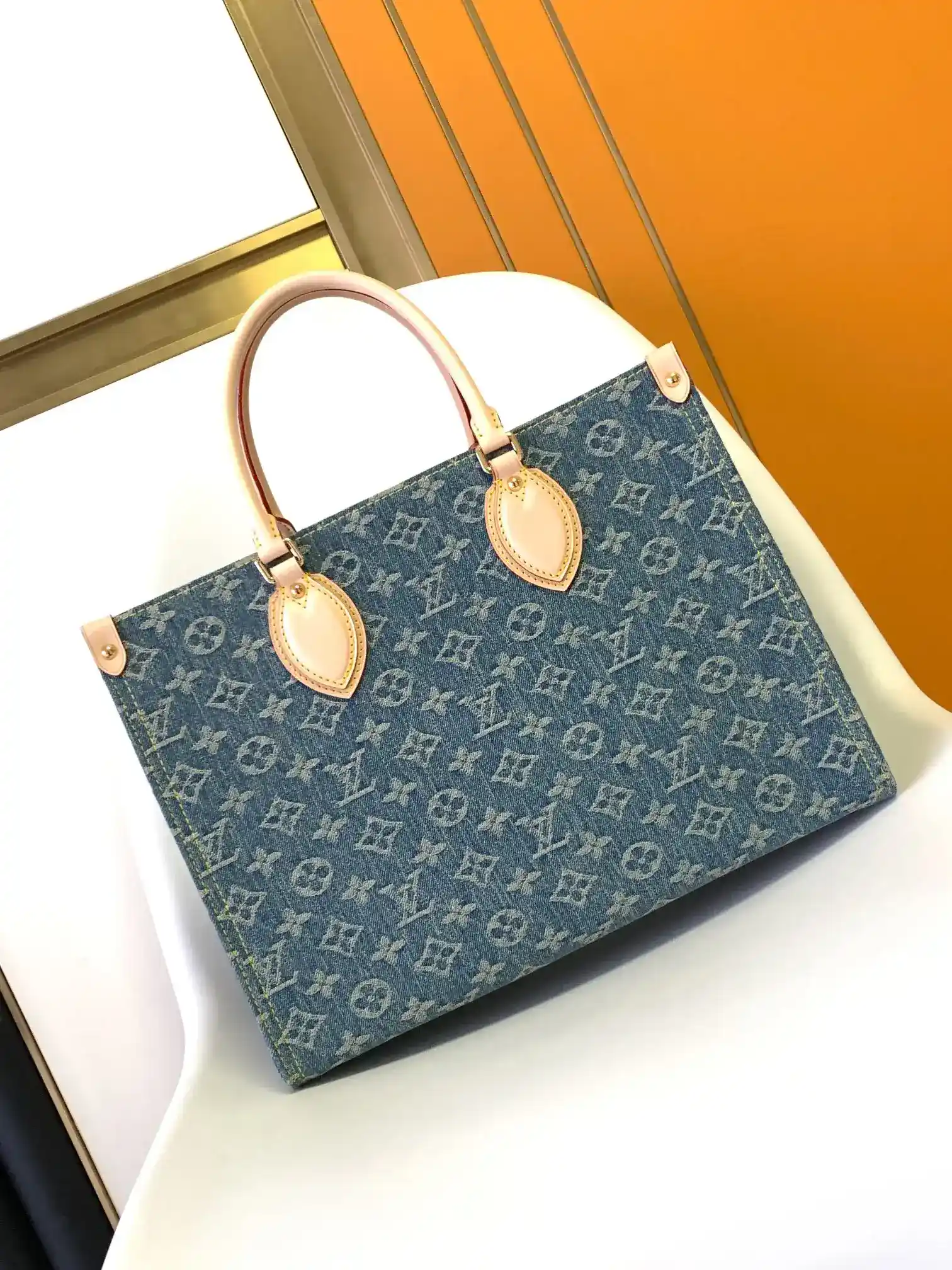 Louis Vuitton Onthego Blue Denim Tote Bag product photo from LabelPicks